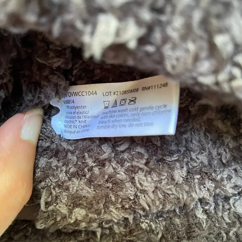 Barefoot Dreams Pom Pom Beanie and Scarf Set Cozychic Espresso Cocoa NEW